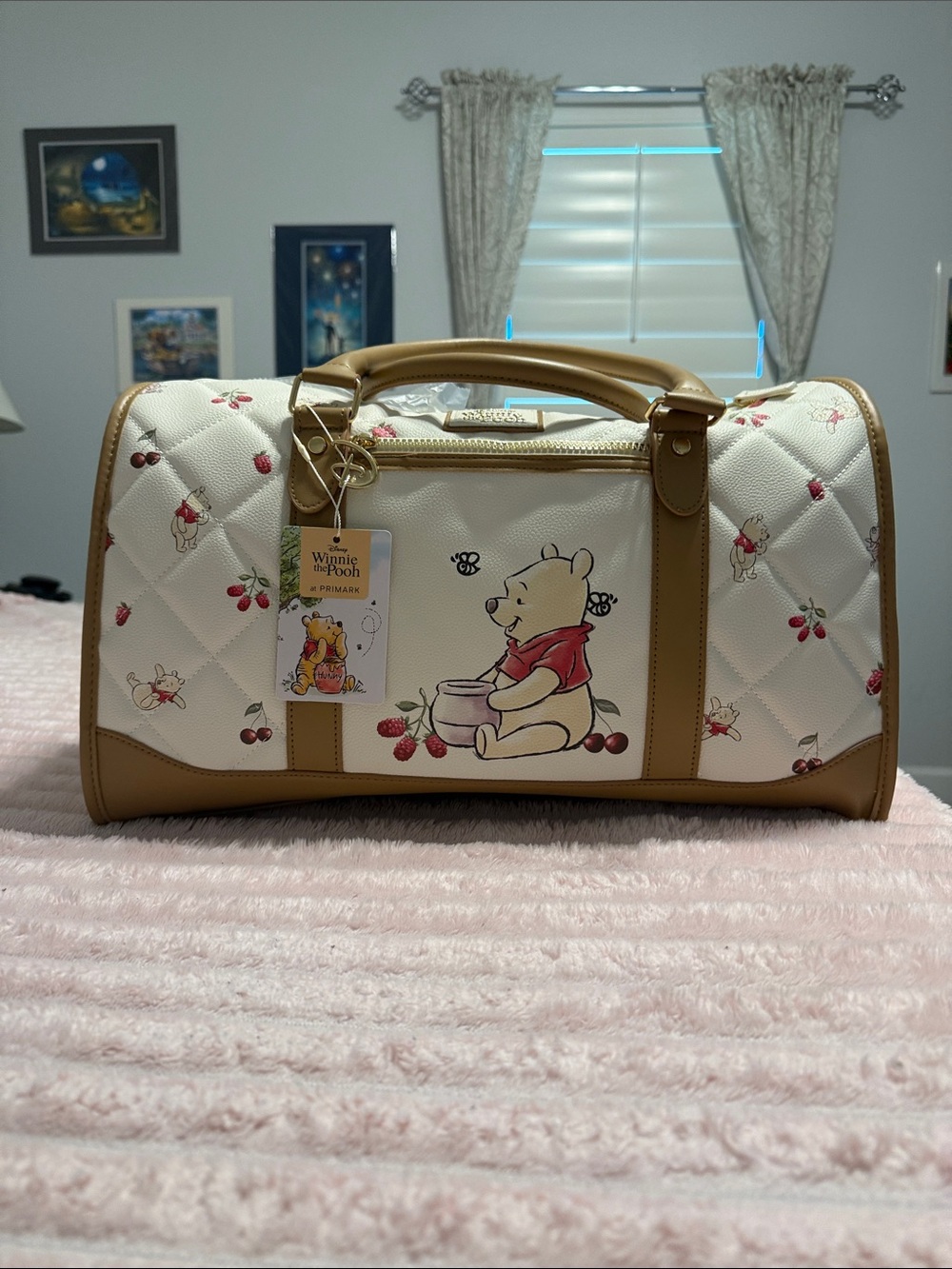 Winnie the Pooh Cream & Tan Quilted Weekender Bag